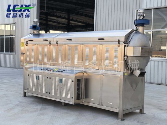 Customized Rotary Drum Nut Roasting Machine For Peanut Cashew Almond Sunflower Seed