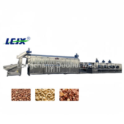 High Efficiency Continuous Stir Roasting Line 304 Steel Nuts Roasting Machine