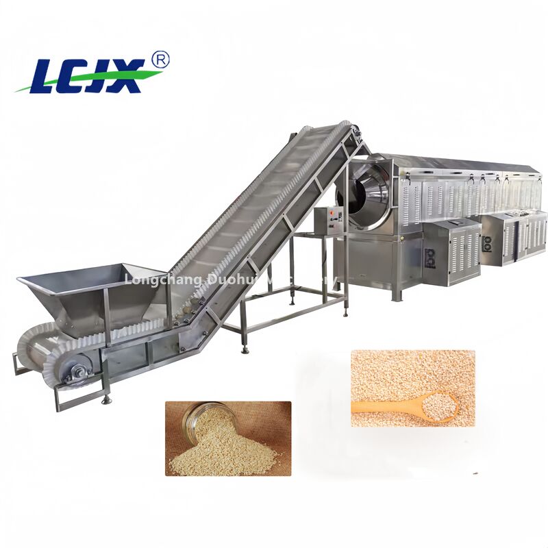Food Grade Stainless Steel Sesame Roasting Machine Continuous Drum Roaster