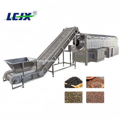 Continuous Discharge Oil Crops Roasting Production Line Food Roasting Machine
